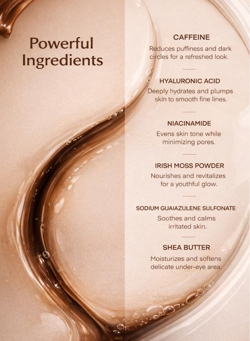 إم كافيين mCaffeine أقنعة العين بالكافيين والببتيد لتقوية الجلد مع حمض الهيالورونيك والنياسيناميد – 60 رقعة جل لعلاج الهالات السوداء والانتفاخ والخطوط الدقيقة، ترطيب وتفتيح منطقة تحت العين، خالية من الكحول، مناسبة للرجال والنساء | إصدار LAO LI SHI - Image 5